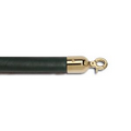 4" Dark Green Naugahyde Rope W/ Polished Brass Snap Hooks